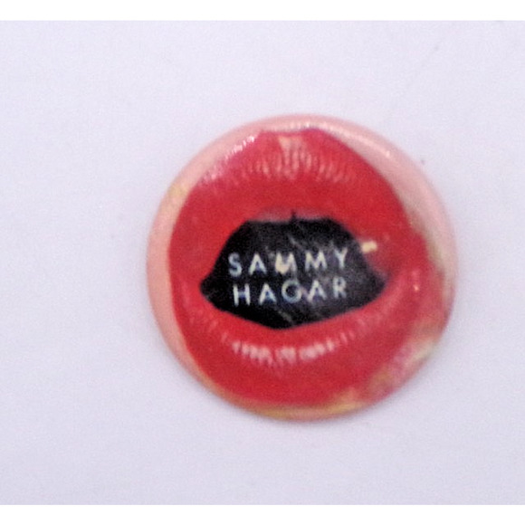 Accessories - Vintage Sammy Hagar Lips Button Pinback Rock and Roll Rockstar Pin Jewelry